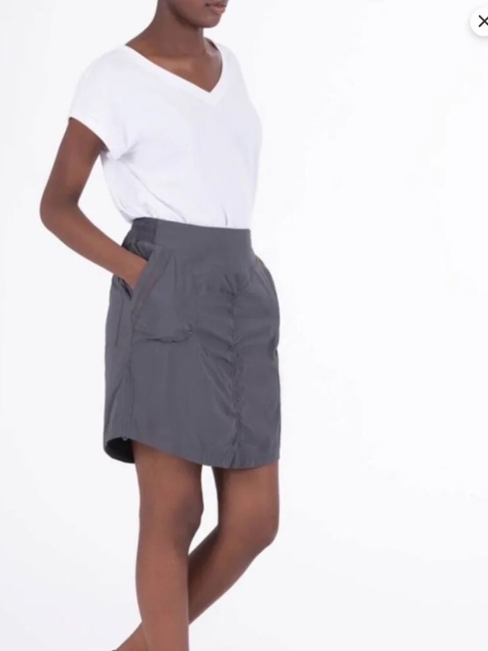 Indygena Kelione Skirt Shorts in Nephrite Grey